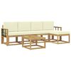 vidaXL Set de canapele de exterior cu pernă 6 pcs Alb și crem