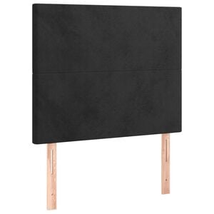 vidaXL Tăblie de pat neagră 80x5x118/128 cm catifea