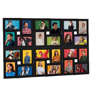 vidaXL Ramă foto colaj pentru 24x (10x15 cm) foto, negru, MDF