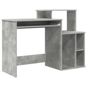 vidaXL Birou Gri din beton 120,5 x 44 x 88,5 cm Lemn prelucrat