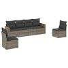 vidaXL Set mobilier grădină cu perne, 6 piese, gri, poliratan