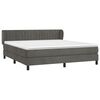 vidaXL Pat box spring cu saltea, gri &icirc;nchis, 160x200 cm, catifea