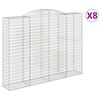 vidaXL Coșuri gabion arcuite, 8 buc, 300x50x220/240cm, fier galvanizat