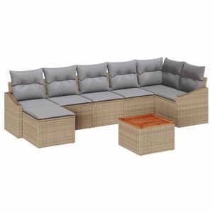vidaXL Set de canapele pentru grădină 8 pcs Beige și gri deschis