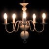 vidaXL Candelabru antichizat, alb, becuri E14 x 5