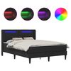 vidaXL Cadru de pat cu saltea Negru 140 x 190 cm Piele artificială