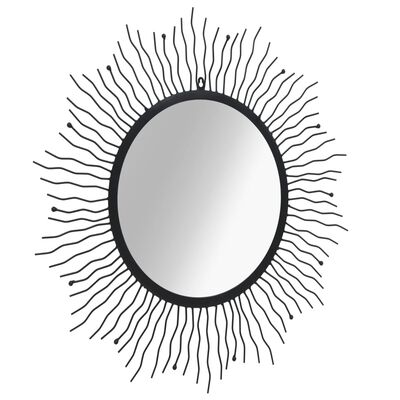 vidaXL Oglindă de perete pentru grădină Sunburst, negru, 80 cm