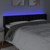 vidaXL Tăblie de pat cu LED, negru, 183x16x78/88 cm, catifea