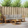 vidaXL Set de canapele de exterior 5 pcs Gri natural și deschis