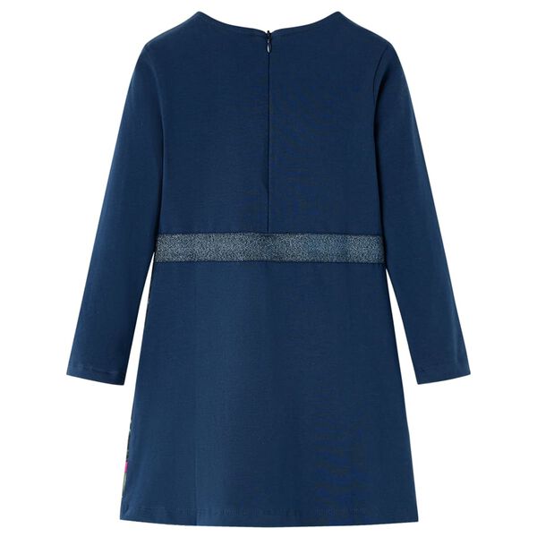 Rochie pentru copii cu mâneci lungi, bleumarin, 104