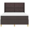 vidaXL Pat cu arcuri cu saltea cu headboard Maro 160 x 200 cm țesătură
