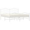 vidaXL Cadru pat metalic cu tăblie de cap/picioare&nbsp;, alb, 160x200 cm