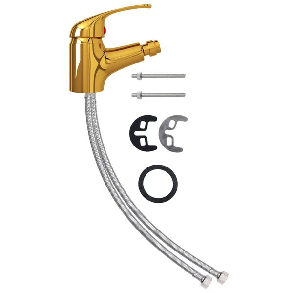 vidaXL Baterie mixer pentru bideu baie, auriu, 13x12 cm