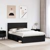 vidaXL Cadru de pat cu headboard Negru 140 x 190 cm Lemn de pin masiv