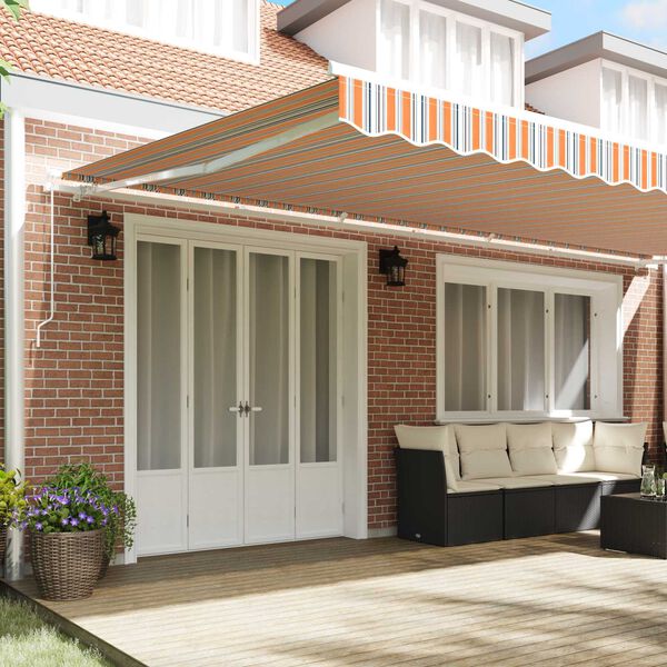 vidaXL Cortina Retractabilă Dungi Manual Multicolour 600 × 300 cm