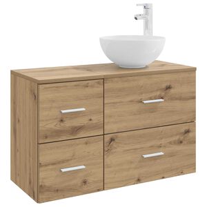 vidaXL Set de mobilier pentru baie 2 pcs Stejar Artizanal