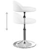 vidaXL Scaune de bucătărie pivotante, 2 buc., alb, piele ecologică