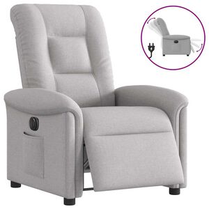 vidaXL Scaun reclinabil electric Cloud Grey Fabric