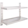 vidaXL Etajeră de perete cu două rafturi, 100 x 30 cm, oțel inoxidabil