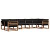 vidaXL Set de canapele de exterior 7 buc. Natural și Negru
