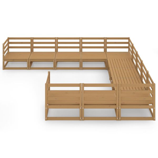 vidaXL Set mobilier de grădină, 11 piese, lemn masiv de pin