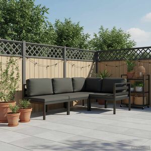 vidaXL Set mobilier de grădină cu perne, 4 piese, antracit, aluminiu
