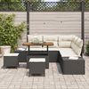 vidaXL Set de canapele pentru grădină cu pernă 8 pcs Negru Rattan poli