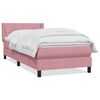 vidaXL Pat box spring cu saltea, roz, 80x220 cm, catifea