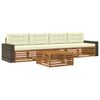vidaXL Set de canapele de exterior 5 buc. Natural și Crem