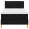 vidaXL Pat cu arcuri cu saltea cu headboard Negru 90 x 190 cm țesătură