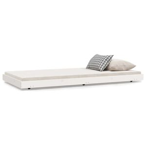 vidaXL Cadru pat fără saltea, alb, 90x190 cm, lemn masiv de pin