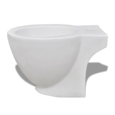 vidaXL Set de toaletă & bideu, alb, ceramică