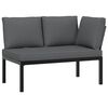 vidaXL Bancă de grădină cu perne, negru, aluminiu