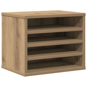vidaXL Organizator Birou Stejar Artizanal 36 x 26 x 29,5 cm