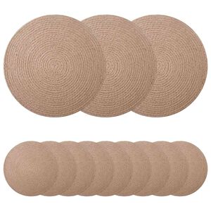vidaXL Placemeti din iută 12 pcs natural &Oslash; 30 cm 100% iută Tossa