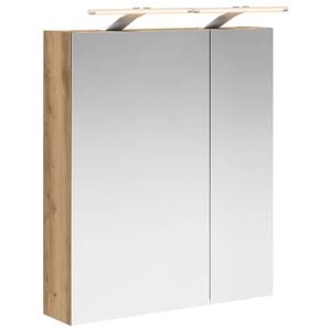 vidaXL Dulap cu oglindă pentru baie Stejar artizanal 60 x 14,5 x 70 cm