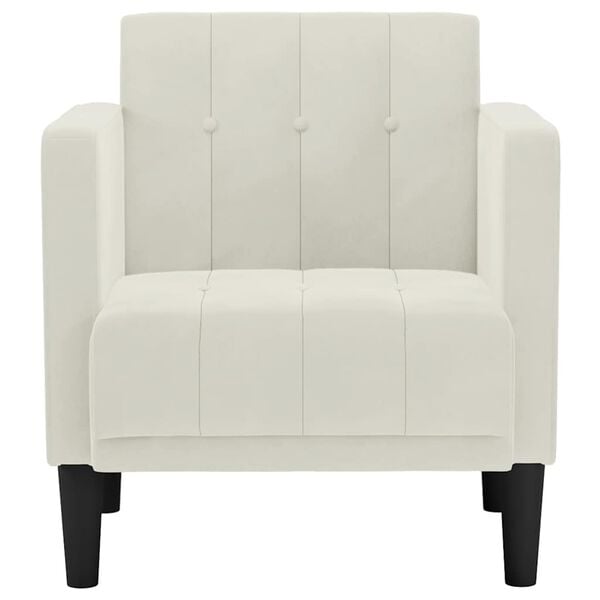 vidaXL Canapea Scaun cu cotiere, crem, 53 cm, catifea