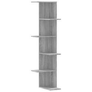vidaXL Raft colțar perete gri sonoma 36,5x36,5x140cm lemn prelucrat