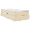 vidaXL Pat cu saltea și spațiu de depozitare Crem 90 x 190 cm