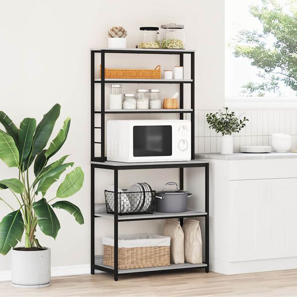 vidaXL Raft de bucătărie Gri Sonoma 80 x 40 x 168 cm Lemn compozit