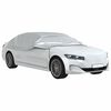 vidaXL Husă auto parțială, cu c&acirc;rlige, argintiu, M