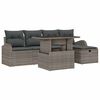 vidaXL Set de canapele pentru grădină cu pernă 6 pcs Gri Rattan poli