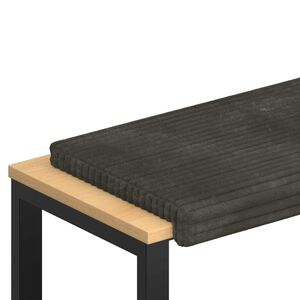 vidaXL Perna pentru bancă Catifea pufoasă Antracit Ad&acirc;ncime 35 cm