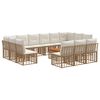 vidaXL Set de canapele de exterior 14 pcs Alb Natural și Crem