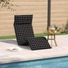 vidaXL Șezlong pliabil, model &icirc;n carouri negru, 175x54x8,5 cm