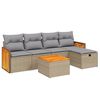 vidaXL Set canapele de grădină, 6 piese, cu perne, bej, poliratan