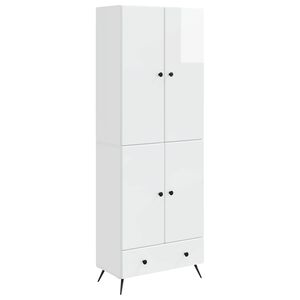 vidaXL Set de Dulapuri 2 buc. Alb foarte lucios Lemn prelucrat