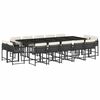 vidaXL Set mobilier de grădină cu perne, 15 piese, negru, poliratan
