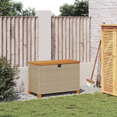 vidaXL Cutie depozitare grădină bej 80x40x48 cm lemn acacia poliratan