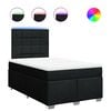 vidaXL Pat box spring cu saltea, negru, 120x200 cm, textil